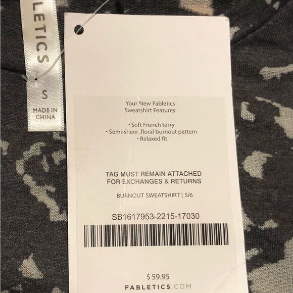 NWT Fabletics Burnout Oversized Pullover French Terry Long-sleeve Size M - Picture 7 of 12